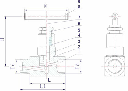 内外螺纹针型阀(图1)