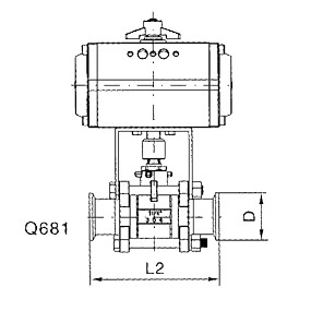 Q681F气动三片式快装球阀(图1)