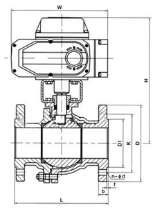 Q941F46电动衬氟法兰球阀(图1)